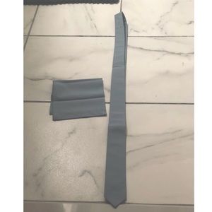 Groomsmen dust blue custom tie and pocket squares (20 total pieces) complete set